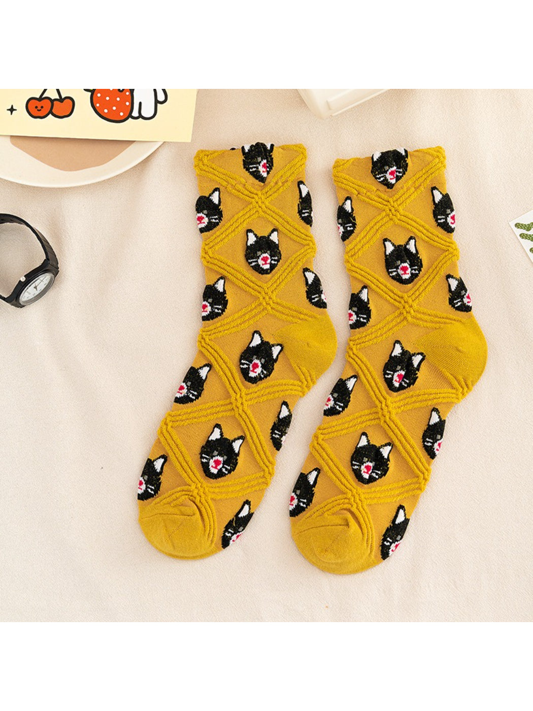 Rufia - Cozy Bear Pattern Crew Socks