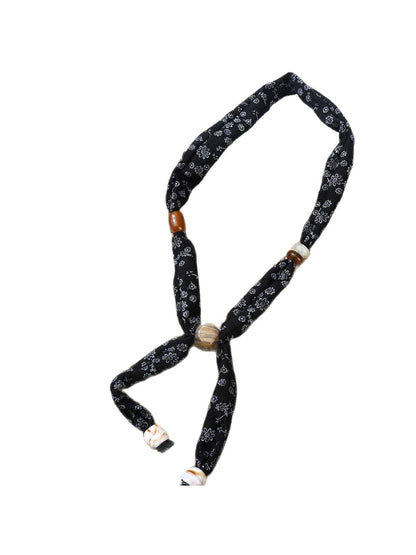 Scarvii - Decorative Long Beaded Fashion Narrow Scarf
