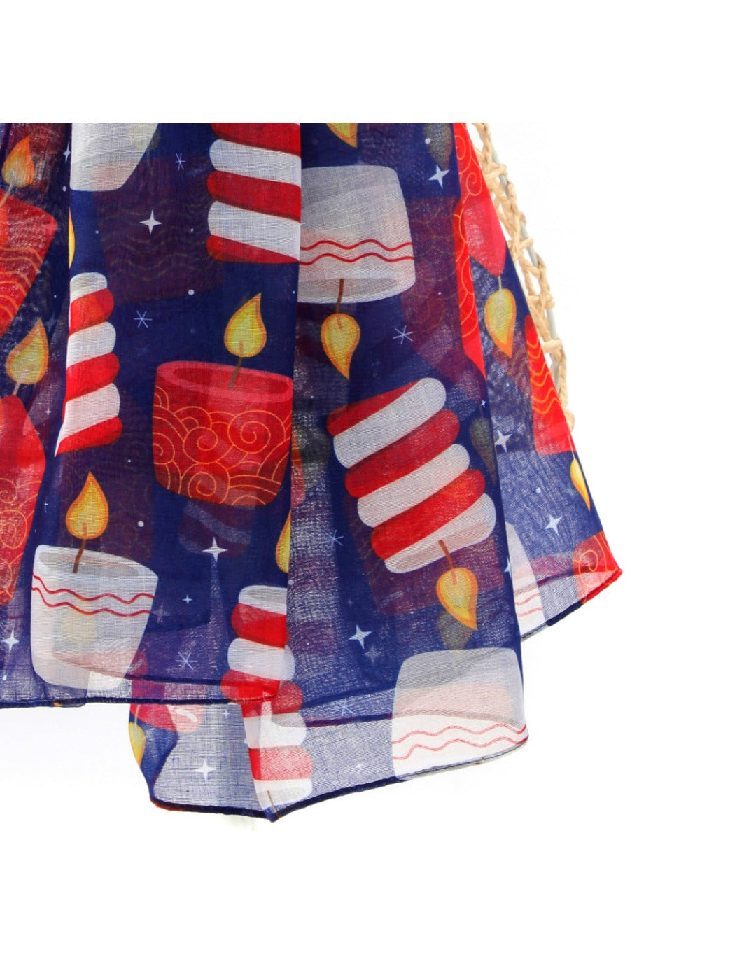 Scarvii - Christmas Red Candle Print Scarf