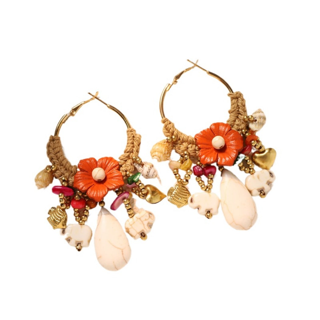 Earwish - Boho Woven Floral Beads Earrings - Sweet & Bold