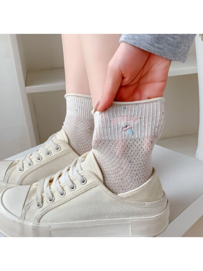 Rufia - Cute Icon Speckled Ankle Crew Socks