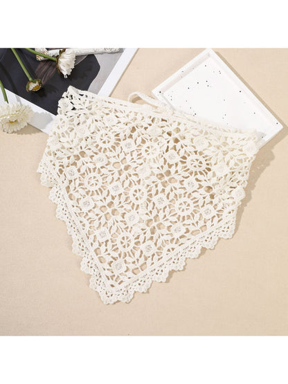Scarvii Vintage Crochet Lace Triangle Scarf