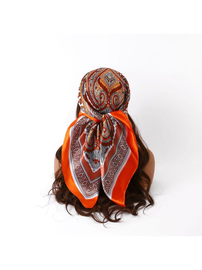 Scarvii - Paisley Border Printed Square Scarf