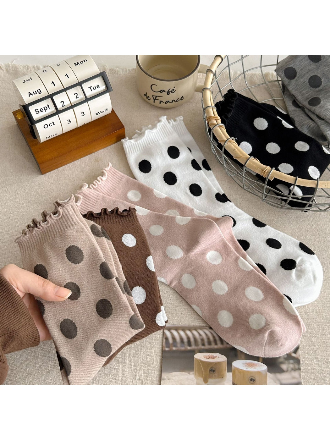 Rufia - Polka Dot Ribbed Crew Socks product image 2