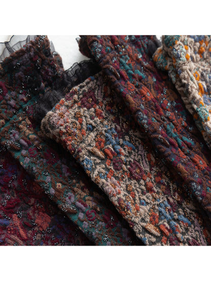 Rufia - Floral Cluster Pattern Crew Socks