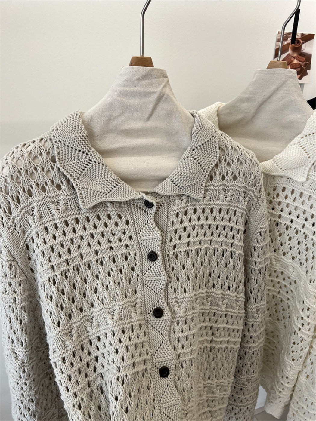 Crosa - Women S Fall Winter Edging Open Knit Cardigan