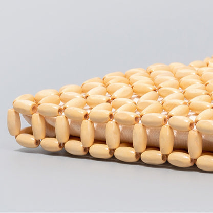 Cosbai - Wooden Bead Woven Crossbody Bag - Stylish & Classic