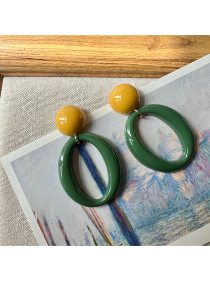 Earwish - Geometric Colorblock Statement Earrings