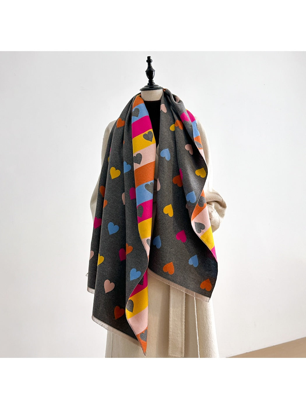 Scarvii – Valentine’s Heart Pattern Winter Scarf & Shawl