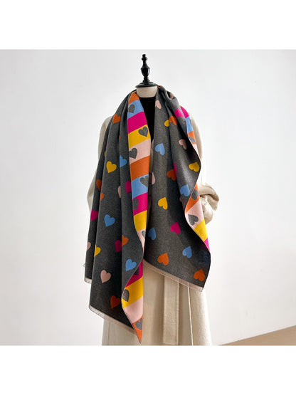 Scarvii – Valentine’s Heart Pattern Winter Scarf & Shawl