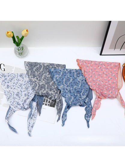 Scarvii - Pastoral Floral Print Triangle Bandana