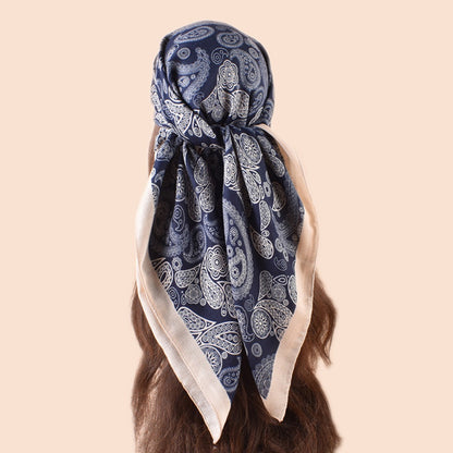 Scarvii - Classic Vintage Paisley Square Scarf - 35inch
