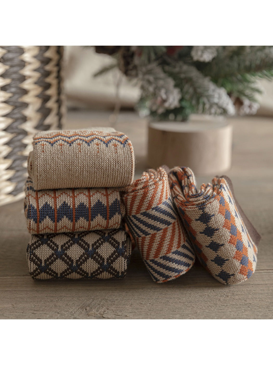 Rufia - Classic Plaid Winter Socks with Schoolgirl Style