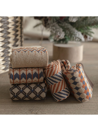 Rufia - Classic Plaid Winter Socks with Schoolgirl Style