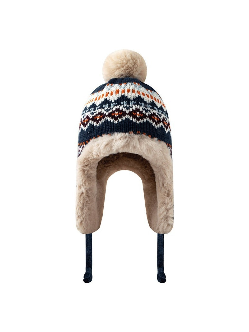 Haila - Jacquard Patterned  Knitted Beanie with Earflaps