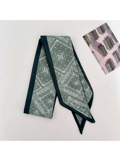 Scarvii Graphic Paisley Detail Skinny Scarf