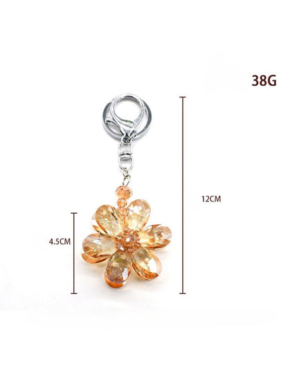 Koco Crystal Bloom Keychain Charm color options including Rainbow, Orange, Pink