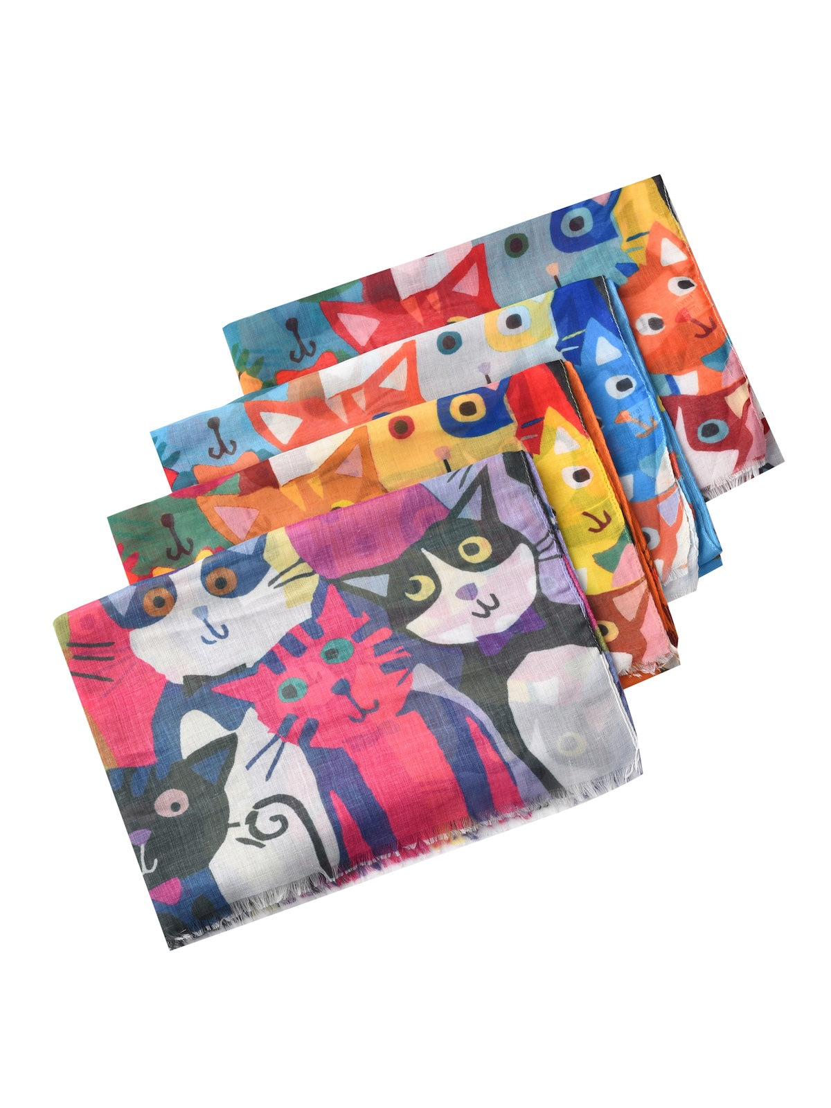 Scarvii – Cartoon Cat Print Scarf