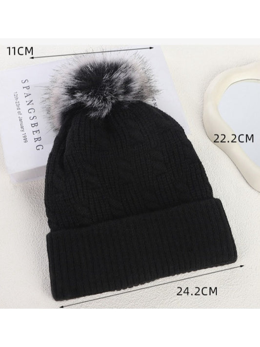 Haila - Winter Knitted Beanie with Pom Pom