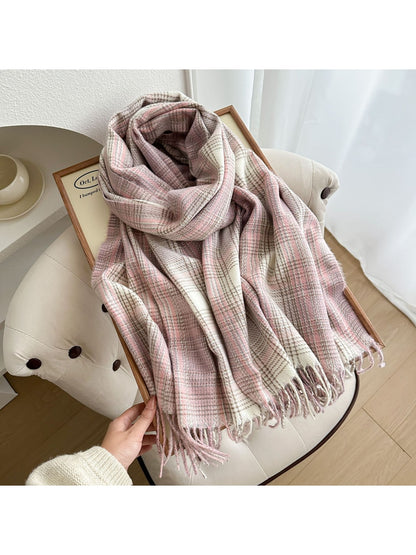 Scarvii - Classic Plaid Fringed Winter Scarf