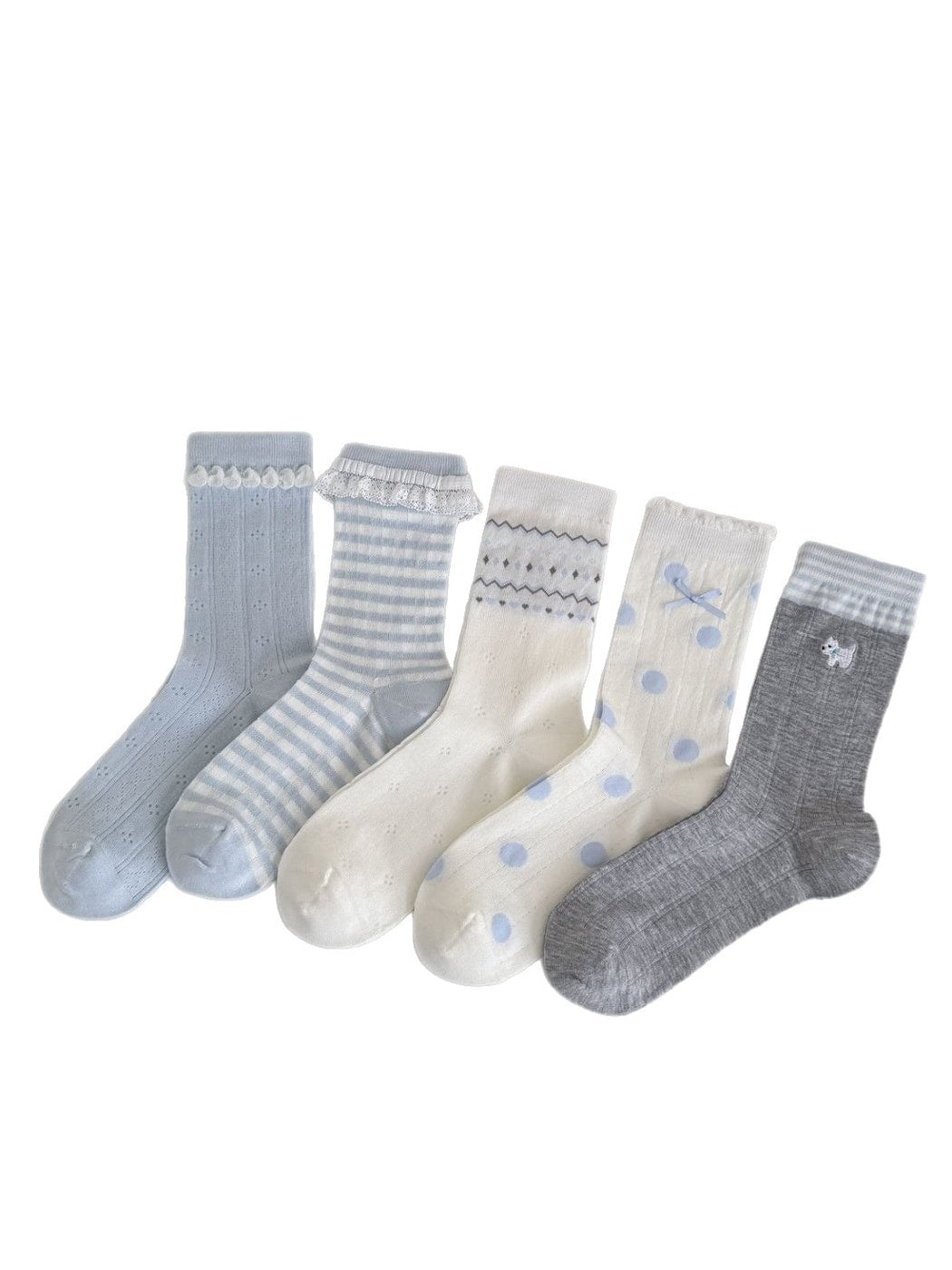 Rufia - Ruffle Trim Bow Detail Women's Crew Socks