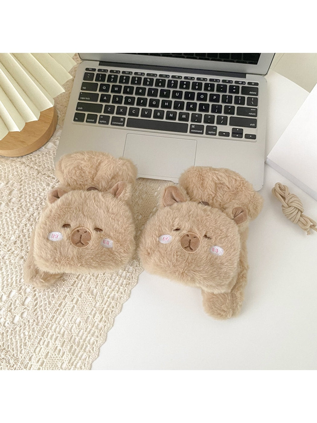 Gloving - Cute Bear Foldover Plush Winter Gloves