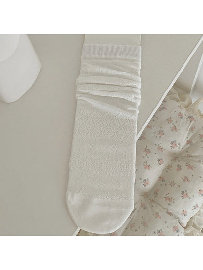 Rufia - Pointelle Knit Crew Socks for Everyday Wear