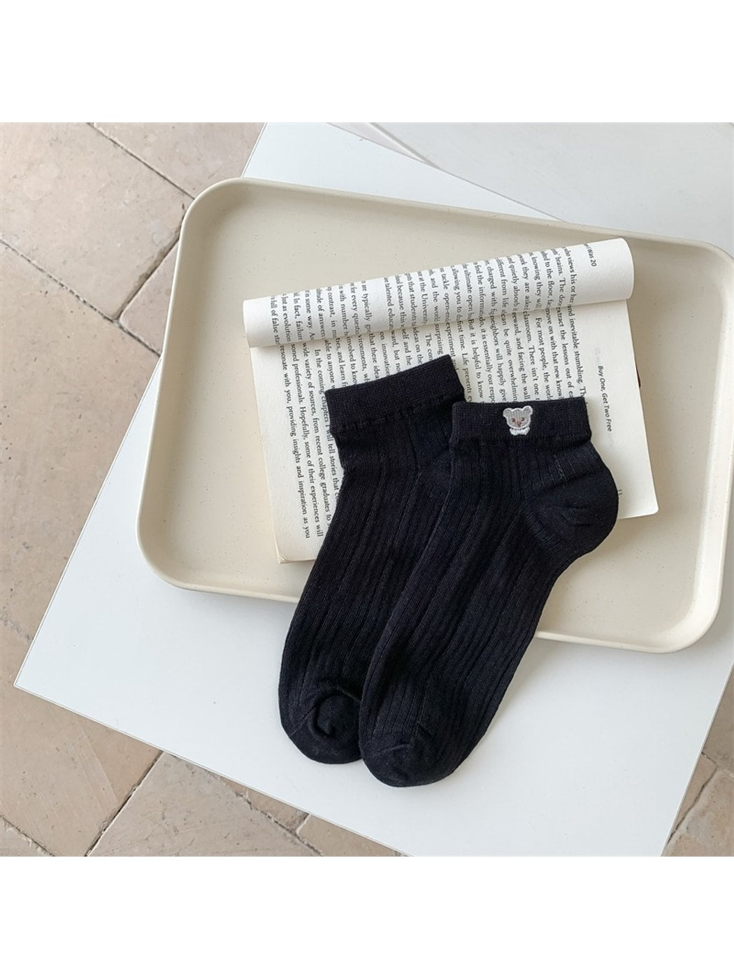 Rufia - Cute Bear Pattern Women's Ankle Socks
