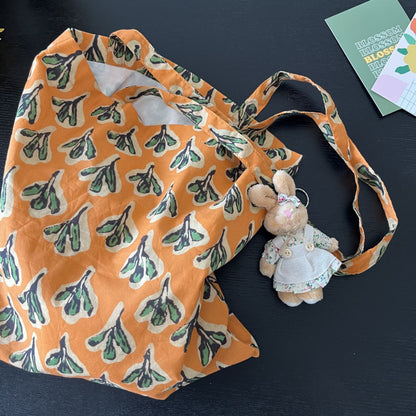 Botanical Leaf Shoulder Tote detail view