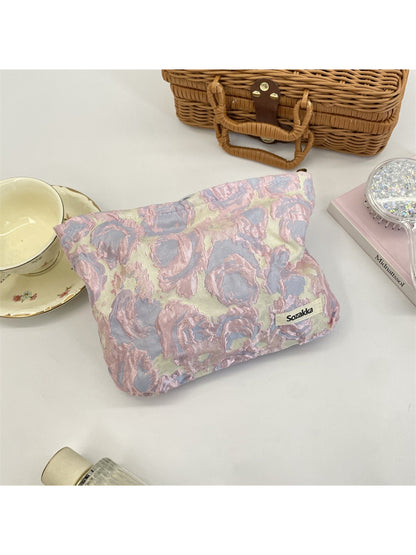 Cosbai - Jacquard Floral Cosmetic Bag