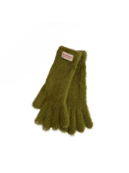 Gloving - Solid Color Fuzzy Gloves with Touchscreen