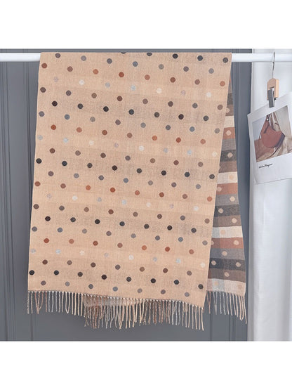 Scarvii - Reversible Soft Check Polka Scarf