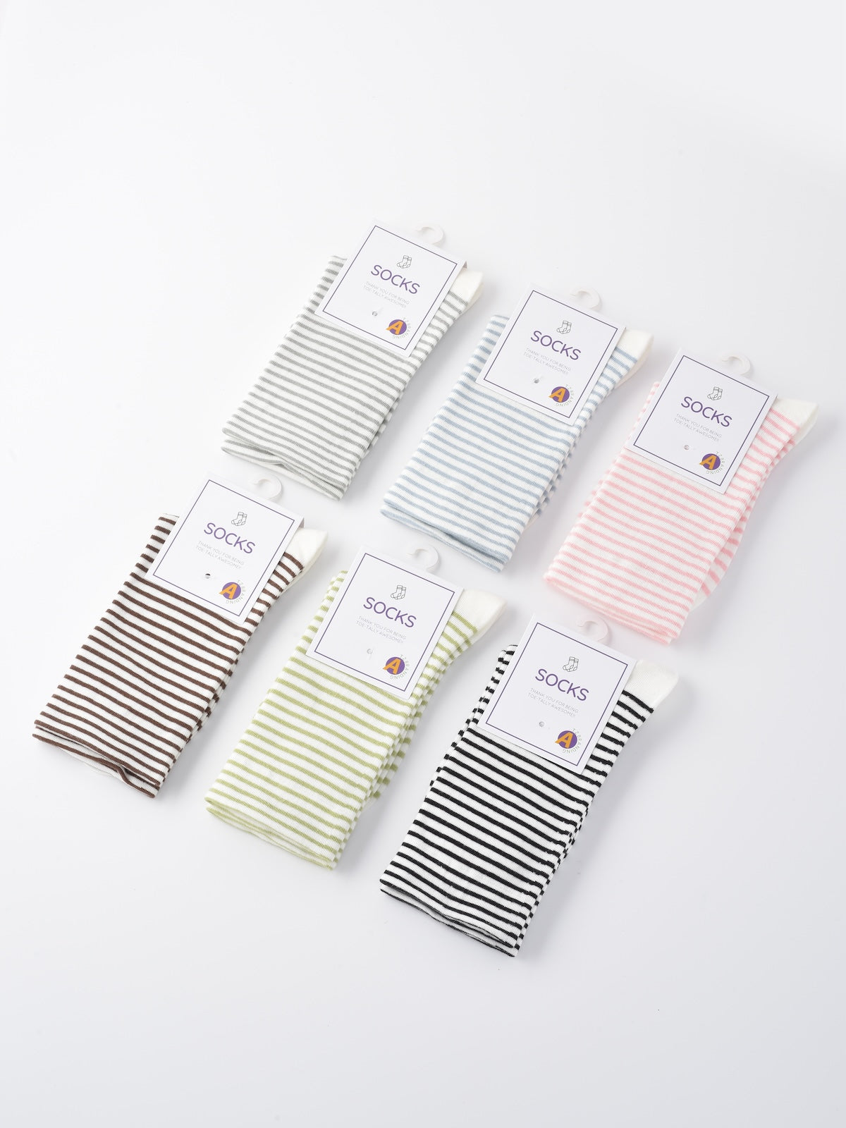 Rufia - Colorful Striped Mid-Calf Socks