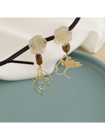 Earwish - French Vintage Rose Studs Earrings - Unique & Elegant