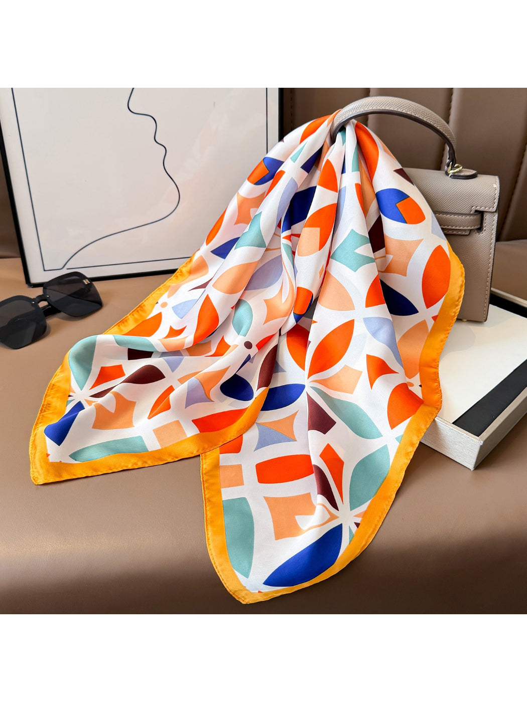 Scarvii Colorful Geometric Square Scarf
