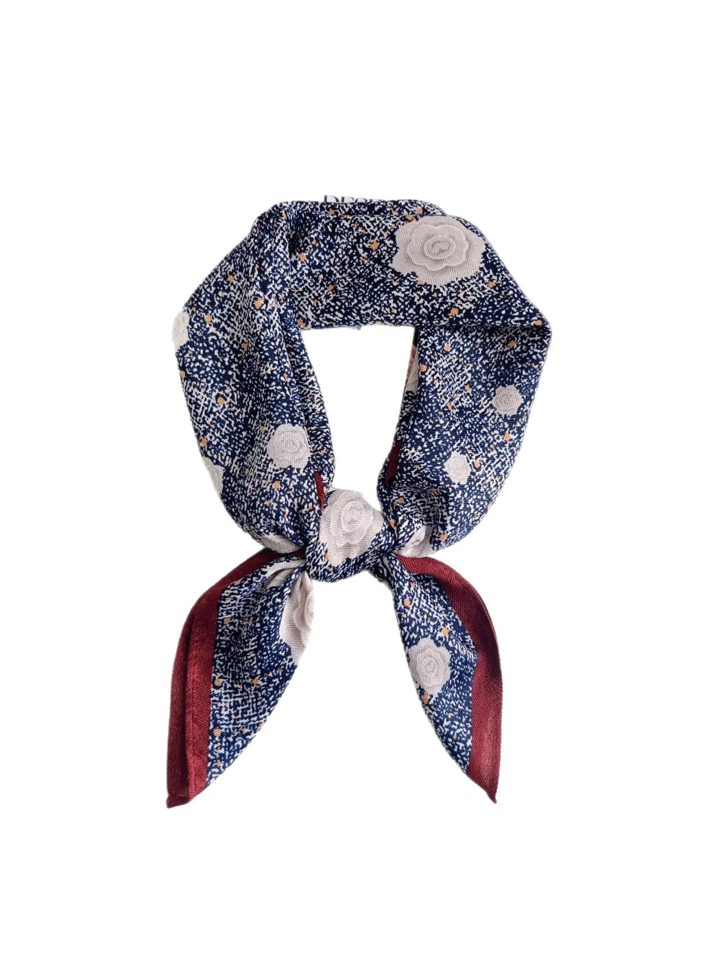 Scarvii Burgundy Rose Print Square Scarf