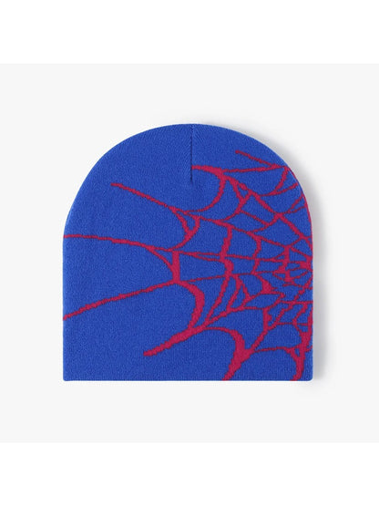 Haila - Spiderweb Graphic Brimless Knit Beanie