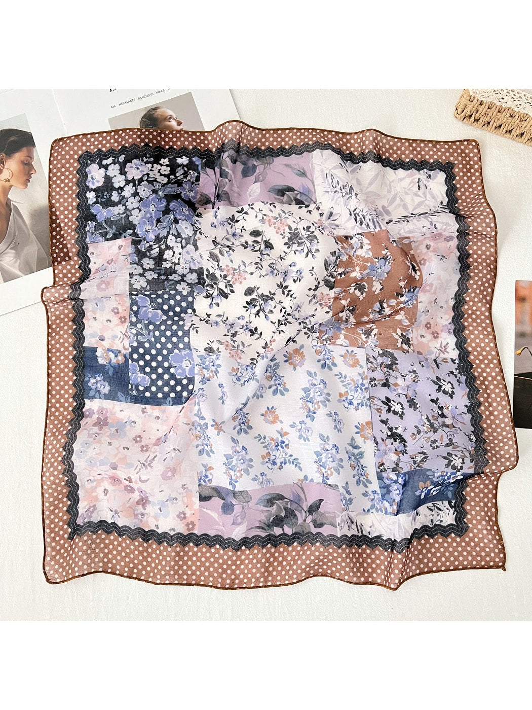 Scarvii - Plant Floral Retro Styling Square Scarf