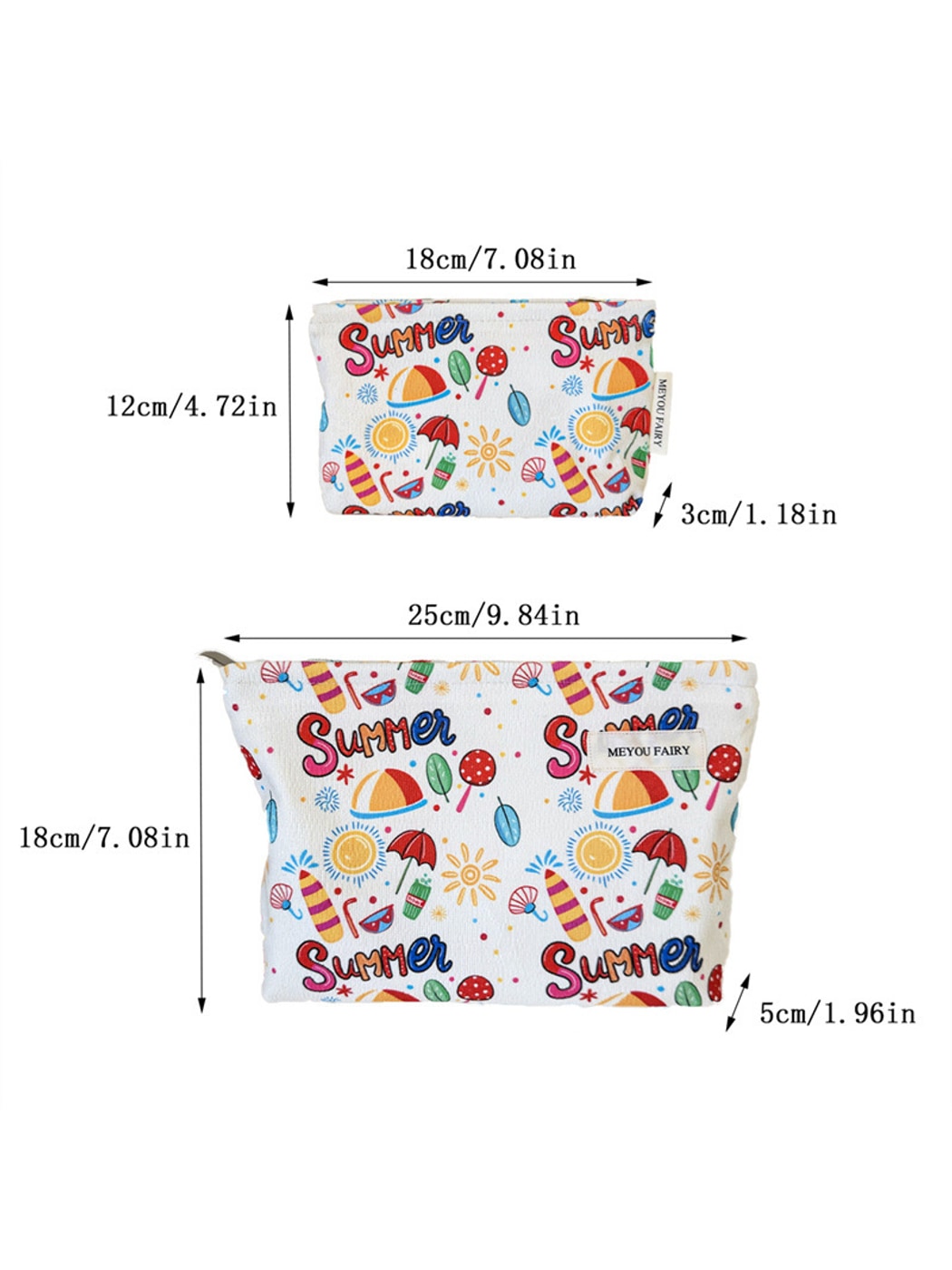 Cosbai - Summer Graffiti Print Cosmetic Organizer Bag
