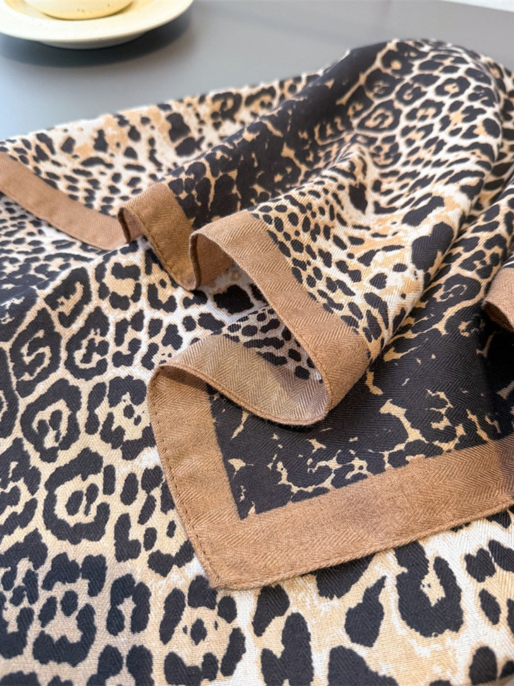 Scarvii - Dark Leopard Print Square Scarf