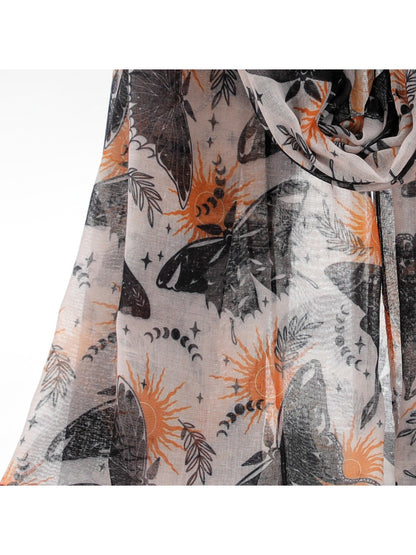 Scarvii - Butterfly Print Tulle Scarf