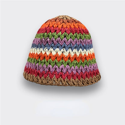 Haila - Rainbow Straw Sun Hat for Women