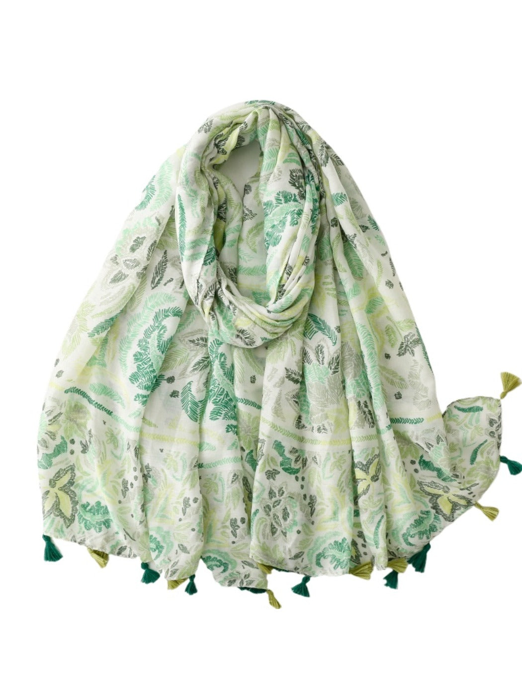 Scarvii - Boho Style Plant Floral Print Scarf - Chic & Fresh