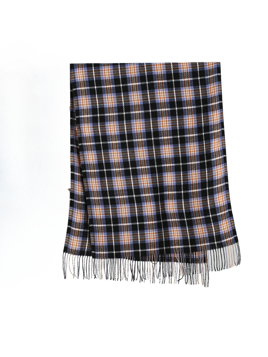 Scarvii - Plaid Grid Fringe Long Scarf