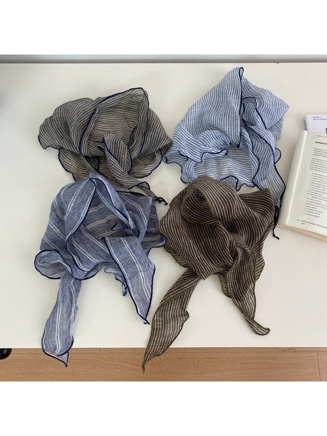 Scarvii Subtle Striped Triangle Scarf