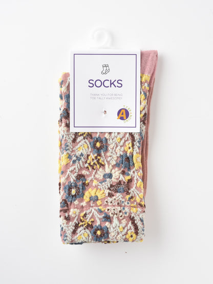 Rufia - Vintage Floral Mid-Calf Socks