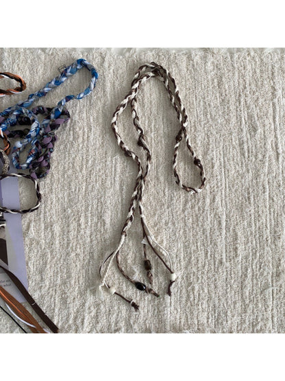 Beco casual braided waist belt shown from above on white surface