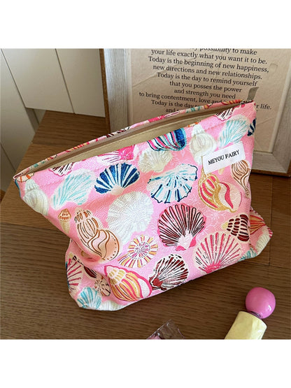 Cosbai - Zippered Cartoon Print Cosmetic Organizer Bag