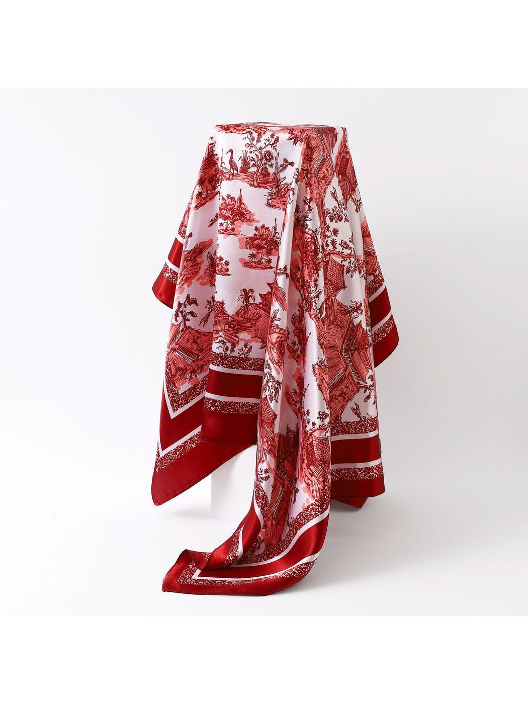 Scarvii - Classic Scenic Print Border Square Scarf