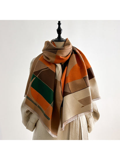 Scarvii – Geometric Print Fringe Scarf & Wrap